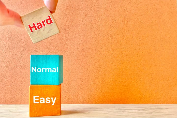 hard、normal、easyと書かれたブロックのイメージ