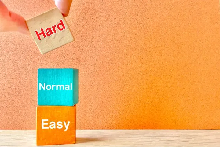 hard、normal、easyと書かれたブロックのイメージ
