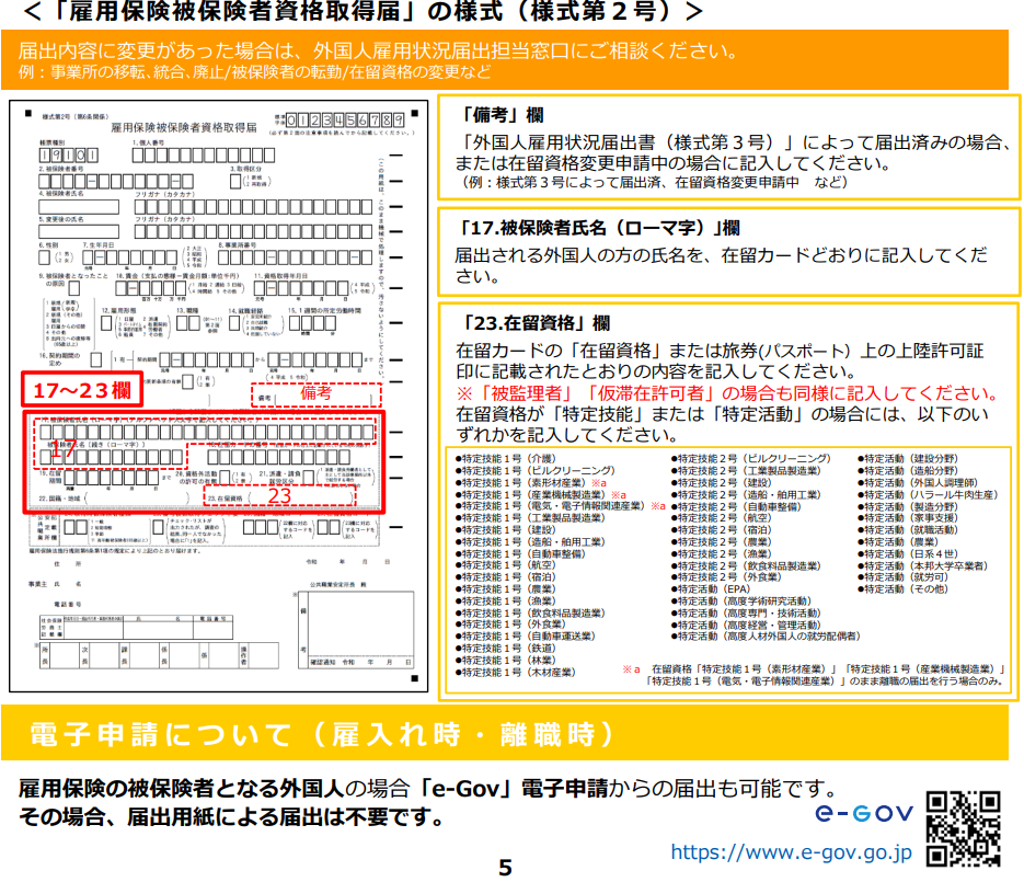 雇用保険被保険者資格取得届のイメージ