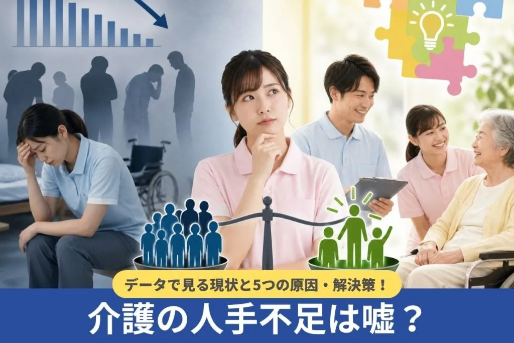 介護の人手不足は嘘?データで見る現状と5つの原因・解決策