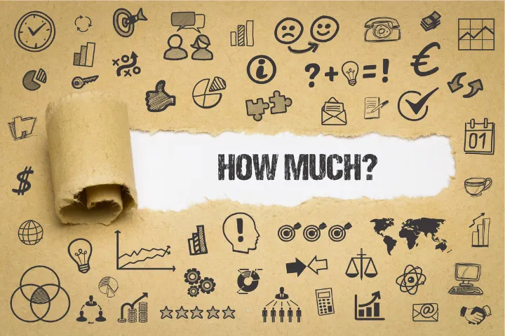 HOW MUCH？と書かれた文字のイメージ